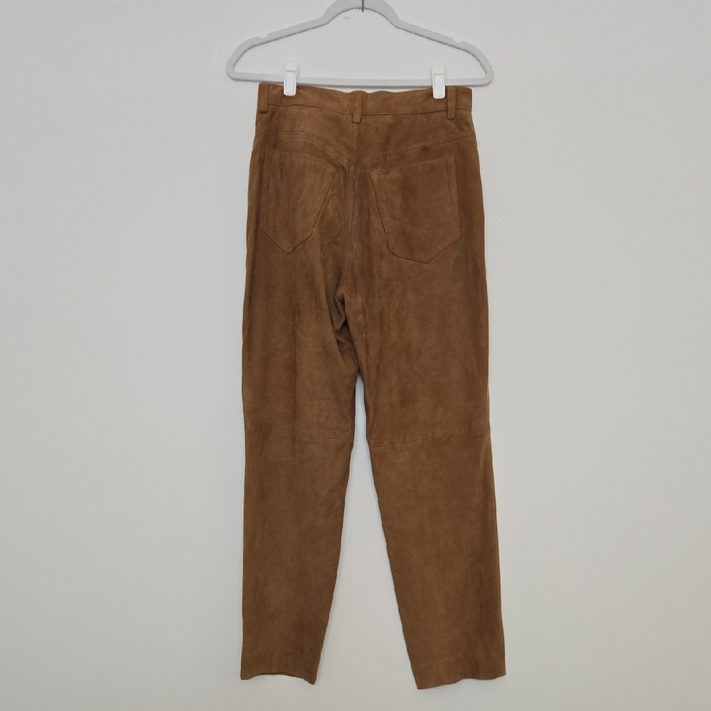 Liz Claiborne Vintage Women's Suede Strait Leg Pants Classic Quiet Luxury | 10 - Picture 4 of 7